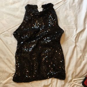 Tahari Sequin Halter Top Size M